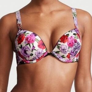 Victoria's Secret Red and Purple Floral Bra